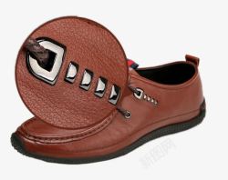红蜻蜓男鞋系带时尚休闲头层牛皮皮鞋高清图片
