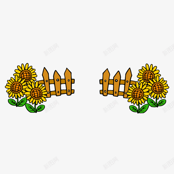 向日葵花朵植物png免抠素材_新图网 https://ixintu.com 卡通植物 向日葵 植物花朵 背景装饰