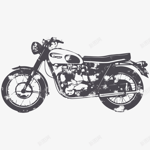 卡通手绘黑色的摩托车png免抠素材_新图网 https://ixintu.com 一辆摩托车 创意 动漫动画 卡通摩托车 手绘 黑色的摩托车