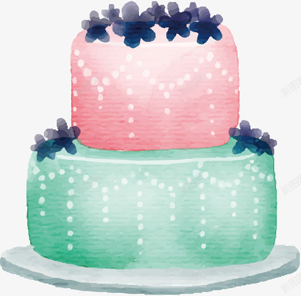 水彩双层蛋糕矢量图ai免抠素材_新图网 https://ixintu.com 婚礼蛋糕 手绘蛋糕 水彩蛋糕 浪漫蛋糕 矢量png 蛋糕 矢量图