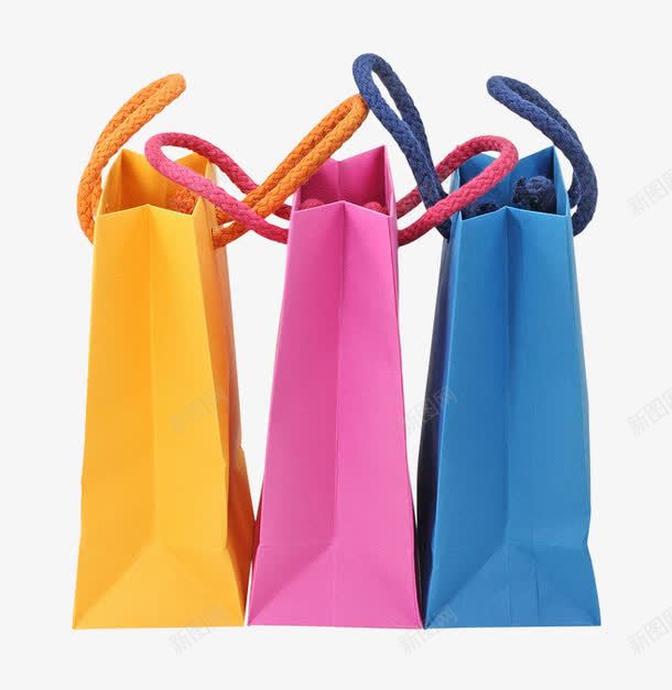 彩色购物袋png免抠素材_新图网 https://ixintu.com 手提袋 红色 背景装饰 蓝色 袋子 购物袋 黄色