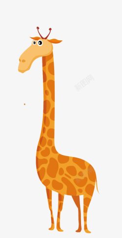 橙色长颈鹿可爱卡通动物高清图片