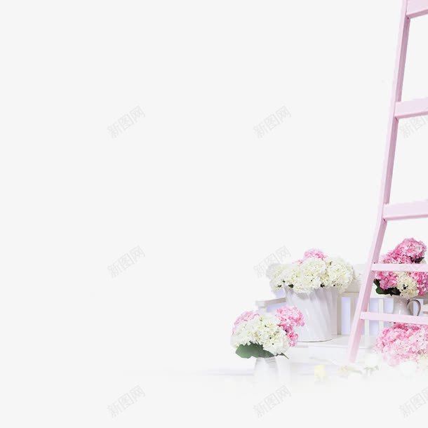 粉色花瓶梯子png免抠素材_新图网 https://ixintu.com 梯子 粉色 花瓶