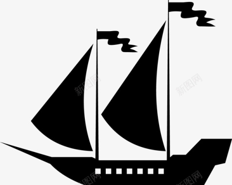 黑色轮船图标图标