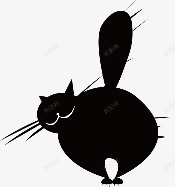 剪影猫矢量图图标ai_新图网 https://ixintu.com 剪影 动作 猫 黑色 矢量图