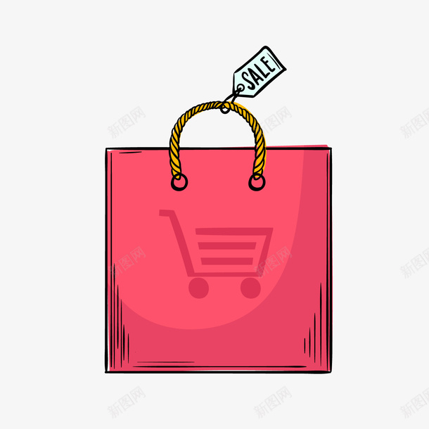 红色购物袋png免抠素材_新图网 https://ixintu.com 手提袋 红色袋子 红色购物袋 背景装饰 购物袋