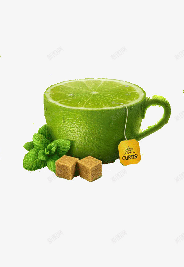 创意绿色橙子水杯png免抠素材_新图网 https://ixintu.com 创意 橙子 水杯 绿叶 绿色