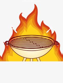 卡通消防烧烤炉火矢量图素材
