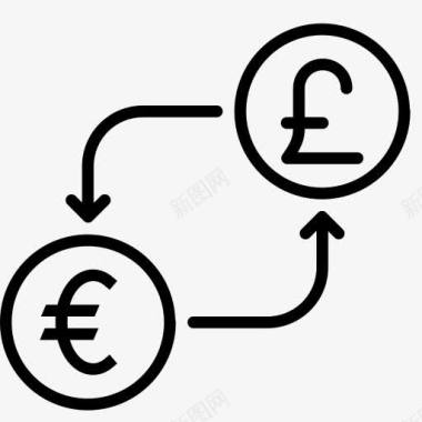 转换货币欧元金融钱英镑以货币兑图标图标