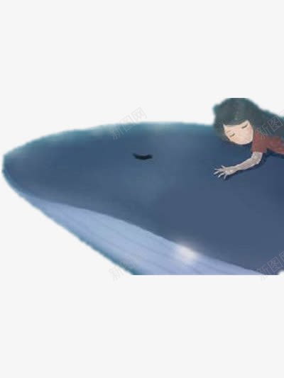 趴在鲸鱼上的女孩png免抠素材_新图网 https://ixintu.com 人物 保护动物 关爱 动物