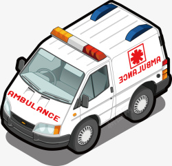创意救护车可爱救护车卡通救护车矢量图图标高清图片