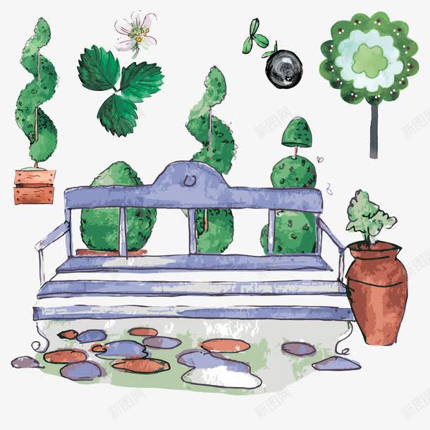 凳子边上的绿植png免抠素材_新图网 https://ixintu.com png图形 凳子 手绘 植物 瓶子 管子 绿植 装饰