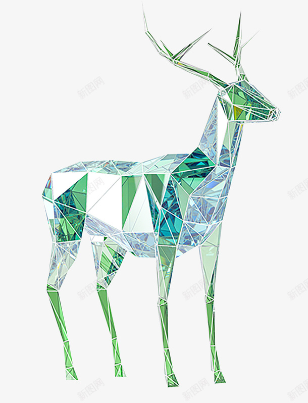 科技绿色线条鹿png免抠素材_新图网 https://ixintu.com 科技 线条 绿色 美丽的鹿 鹿