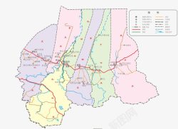 新疆和田地区政区地图素材