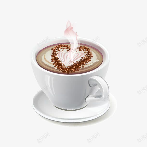爱心咖啡png免抠素材_新图网 https://ixintu.com 咖啡杯 热饮 矢量爱心咖啡