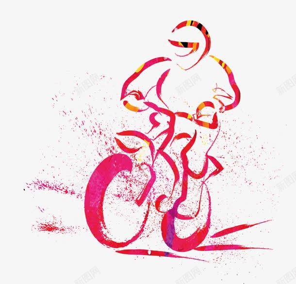 骑自行车的人png免抠素材_新图网 https://ixintu.com 手绘人物 红色 骑自行车 骑自行车的人 骑车