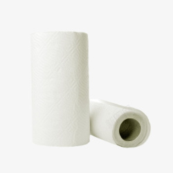 两卷白色带印记的纸巾实物素材