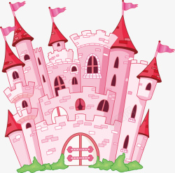 装饰图案粉色城堡矢量图素材