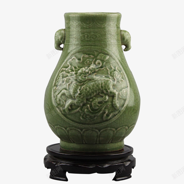 古瓷器青釉瓶png免抠素材_新图网 https://ixintu.com 古董 玉器 瓷器 装饰花瓶 青釉瓶