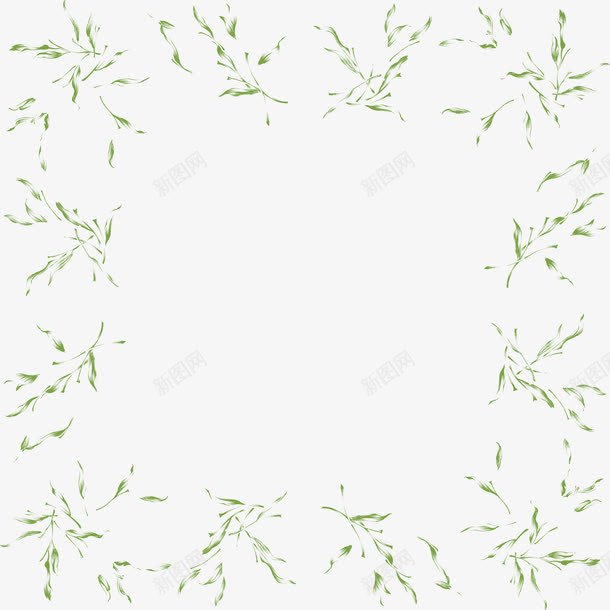 复古艺术绿色植物边框png免抠素材_新图网 https://ixintu.com 复古 绿色植物 艺术 边框