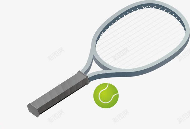 网球元素png免抠素材_新图网 https://ixintu.com 健康 网球 网球拍 运动