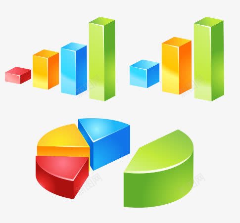 数据图png免抠素材_新图网 https://ixintu.com 分析 扇形图 柱形图 统计数据 金融