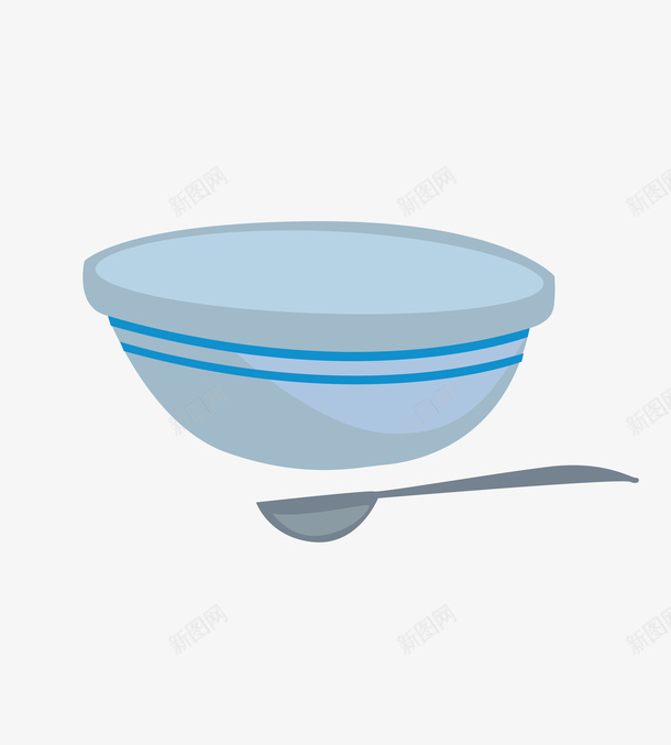 手绘碗和勺子png免抠素材_新图网 https://ixintu.com 勺子 手绘画 矢量装饰 碗 装饰