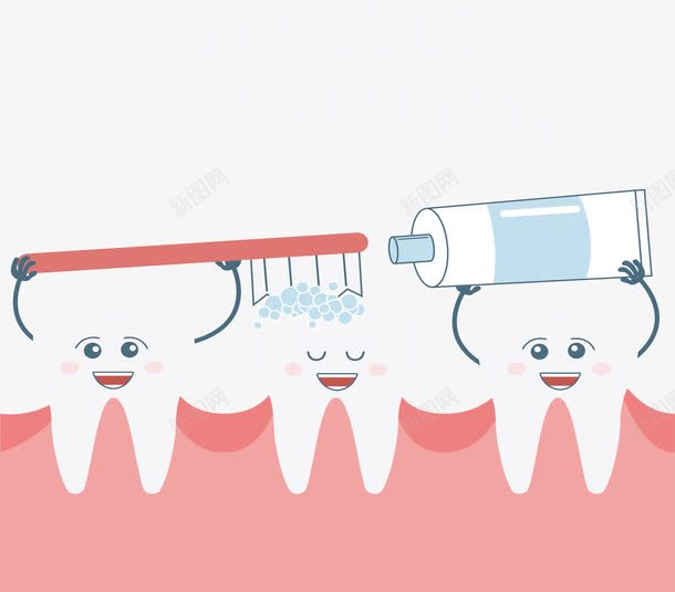 养成刷牙好习惯png免抠素材_新图网 https://ixintu.com 养成习惯 刷牙 勤刷牙 卡通牙齿 矢量素材