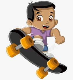 滑板表演运动小男孩高清图片