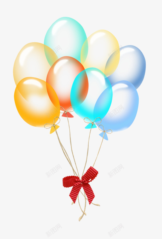 透明彩色气球png免抠素材_新图网 https://ixintu.com 彩色 气球 节日素材 装饰素材 透明