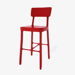 脚踩凳子红色高脚塑料凳子高清图片