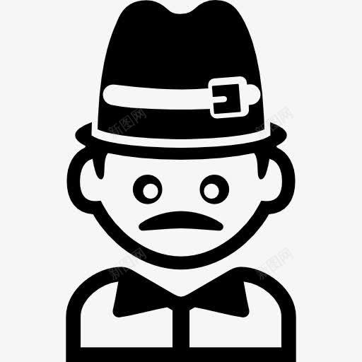 戴帽子的男人和小胡子图标png_新图网 https://ixintu.com 人 帽子 性格 标志 男 符号