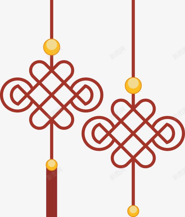 中国结png免抠素材_新图网 https://ixintu.com 中国元素 中国结 扁平 红色 装饰图案