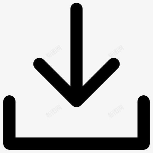 图标png_新图网 https://ixintu.com 下载 向下箭头 多媒体 收件箱 箭头方向