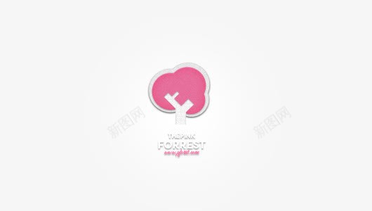 粉色小树logo图标图标