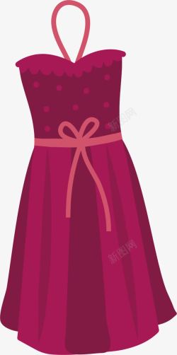 酒红色长裙礼服素材