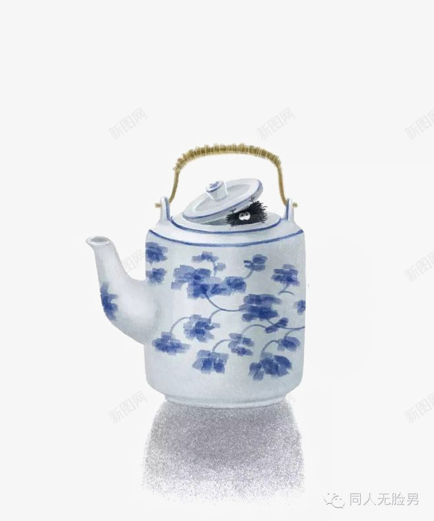 蓝色茶壶png免抠素材_新图网 https://ixintu.com 茶具 茶壶 蓝色 青花瓷