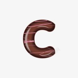 巧克力字母C素材