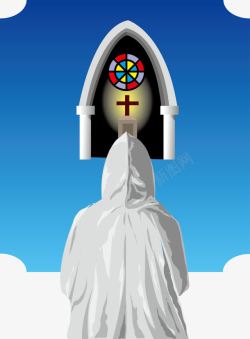 卡通神父祷告的卡通背景高清图片