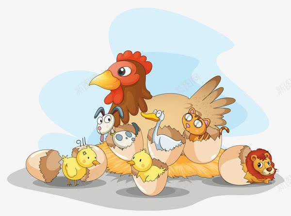 卡通母鸡鸡蛋png免抠素材_新图网 https://ixintu.com 免扣 免扣素材 卡通母鸡 鸡蛋 鸡蛋素材 鸭子