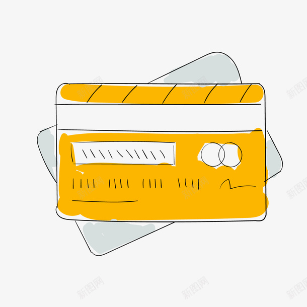 卡通黄色银行卡png免抠素材_新图网 https://ixintu.com 信用卡 背景装饰 金融装饰 银行卡 黄色