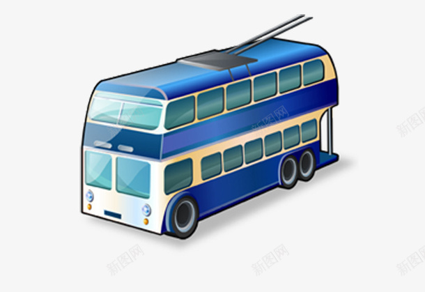 卡通双层巴士公交车图标png_新图网 https://ixintu.com 交通工具 免抠 公交车图标 卡通车辆 巴士公交 车辆图标