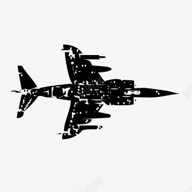 黑色卡通战斗机图标图标