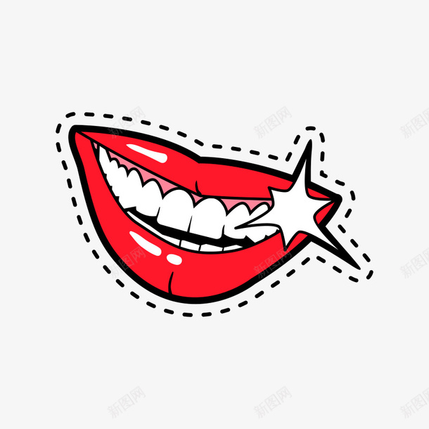 手绘嘴和牙齿png免抠素材_新图网 https://ixintu.com png素材 卡通嘴巴 嘴 女性嘴唇 手绘 牙齿 红唇