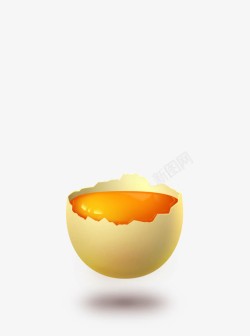 半壳鸡蛋黄色液体素材