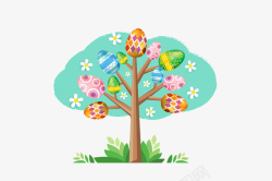 彩蛋树彩色花纹彩蛋树矢量图高清图片