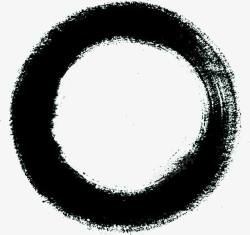 黑色圆形水墨古典素材