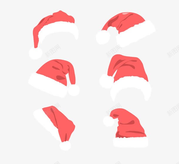 6款圣诞帽png免抠素材_新图网 https://ixintu.com 圣诞帽 圣诞节 帽子 配饰