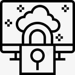 互联网安全挂锁数据保护图标高清图片