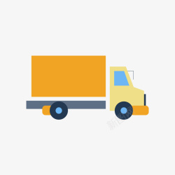 橙色卡车黄橙色的运输卡车矢量图高清图片